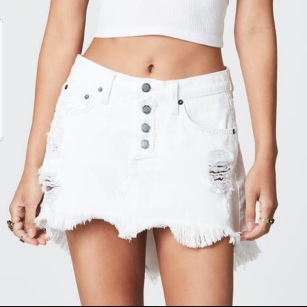 LF Carmar white denim Helena skirt